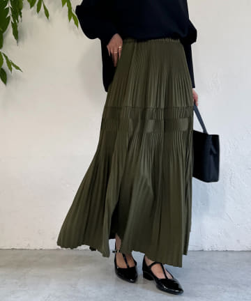 un dix cors(アンディコール) プリーツティアードスカート