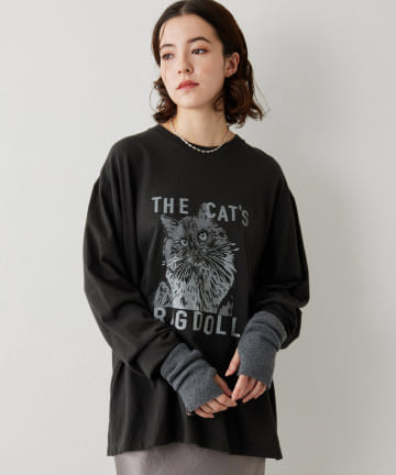 Whim Gazette(ウィム ガゼット) CAT ロングTシャツ