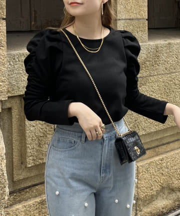 prose verse(プロズヴェール) シャーリングボリュームスリーブカットソー