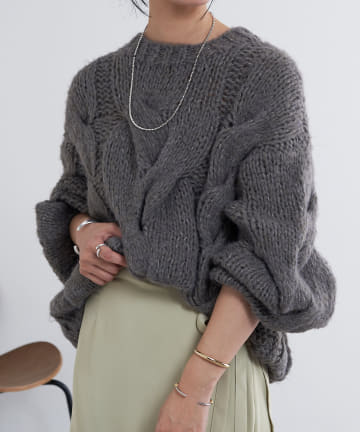 【リバイバルアイテム】ハンドケーブルニットプルオーバー