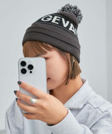 【GEVACO/ゲバコ】ロゴボンボンニットキャップ