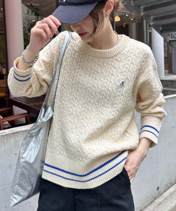 【GEVACO/ゲバコ】ヘムラインケーブルプルオーバーニット