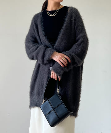 un dix cors(アンディコール) 【WEB限定】フェザーＶネックニットカーディガン