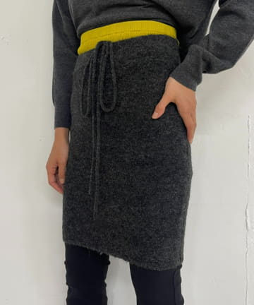 Pasterip(パセリ) Double waist knit skirt