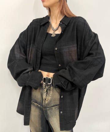 ブラックダイチェックシャツ