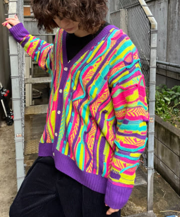 CIAOPANIC(チャオパニック) 【THRIFTY LOOK/スリフティールック】3d knitting B cardigan