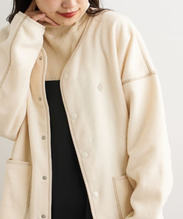 OUTLET(アウトレット) 【GUNZE×TYPY】ぬくかるエアリーフリースノーカラージャケット