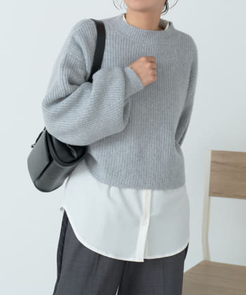 Jena　espace merveilleux(ジェナ　エスパスメルヴェイユ) シャツセットメランジニット