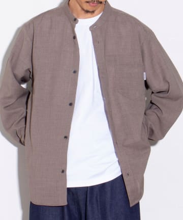 FREDY & GLOSTER(フレディ アンド グロスター) 【GLOSTER】EVALET メッシュバンドカラーシャツ 日本製