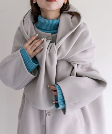 OUTLET(アウトレット) 【mystic】ストールフード付コート