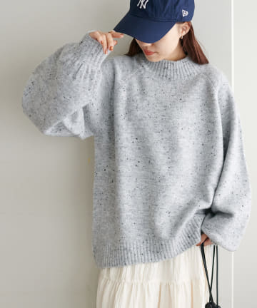 【WEB限定】ラグランハイネックニットプルオーバー