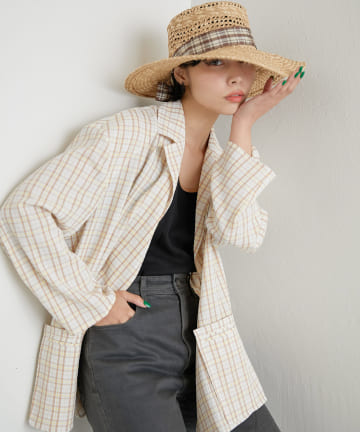 OUTLET(アウトレット) 【ear PAPILLONNER】チェックジャケット【SUM1STYLE】