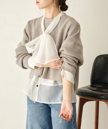 Jena　espace merveilleux(ジェナ　エスパスメルヴェイユ) ワッフルショートニット