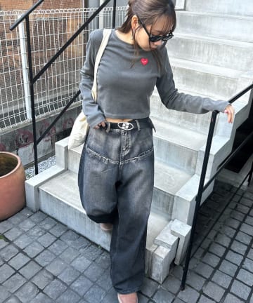 【SLOPPY/スロッピー】ハートワッペンピグメントトップス