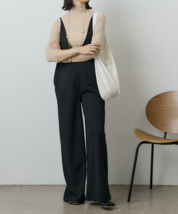 カットジョーゼットVネックサロペット