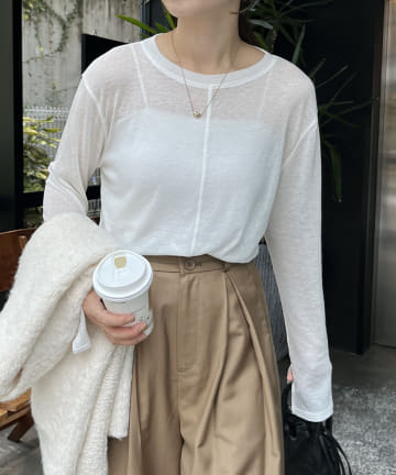CAPRICIEUX LE'MAGE(カプリシュレマージュ) テンセルウールリブTシャツ