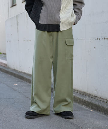 ウールライク1サイドカーゴパンツ