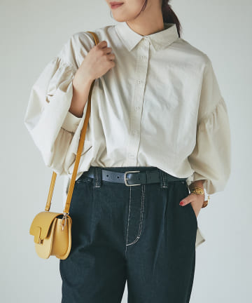 un dix cors(アンディコール) コットンライクギャザーブラウス