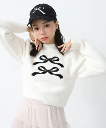 one after another NICE CLAUP(ワンアフターアナザー ナイスクラップ) 【リボンコレクション】リボンニット