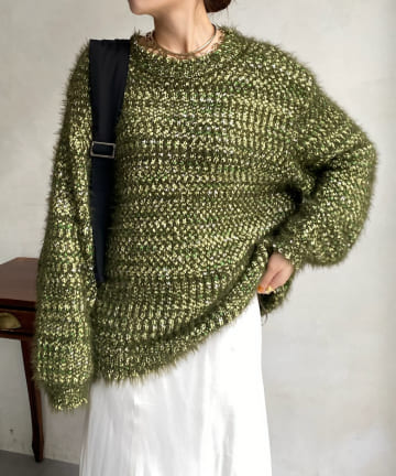 DOUDOU(ドゥドゥ) 【WEB限定】 ファンシーヤーンシャギーニット