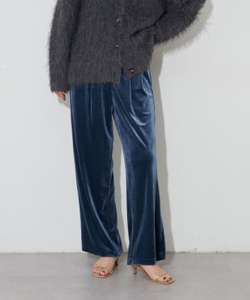 LARUTA(ラルータ) サイドライン切替ベロアパンツ
