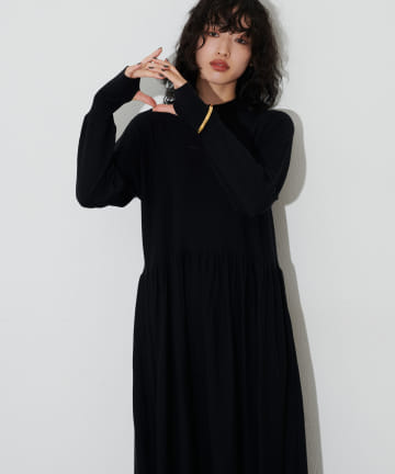 LARUTA(ラルータ) ギャザー切替ニットワンピース