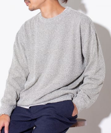 FREDY & GLOSTER(フレディ アンド グロスター) 【GLOSTER】ACカールスムース編みクルーネックプルオーバー