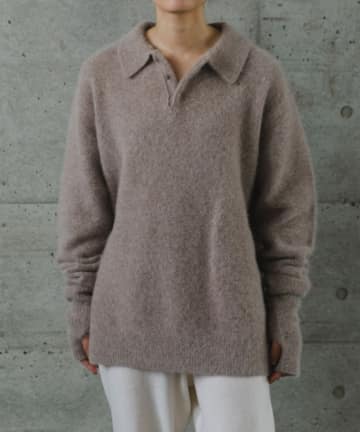 Pasterip(パセリ) Fox yarn daily polo knit