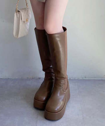 one after another NICE CLAUP(ワンアフターアナザー ナイスクラップ) 厚底サイドゴアロングブーツ