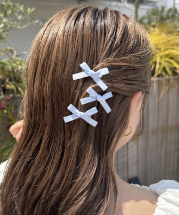 Lattice(ラティス) 【人気の為再入荷】クロスリボンヘアクリップセット(4P)