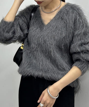 【FUYUTOKU対象】2WAYシャギーニット