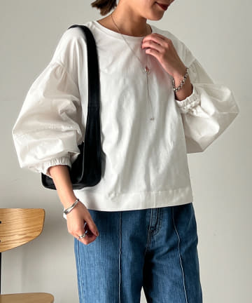 un dix cors(アンディコール) タイプライター袖切替カットソー