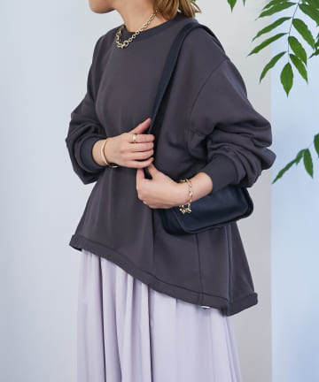 ミニ裏毛ドロストスウェット