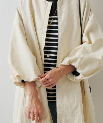 BEARDSLEY(ビアズリー) リネンポリバルーン袖コート