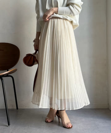 DOUDOU(ドゥドゥ) 【WEB限定】メッシュプリーツスカート