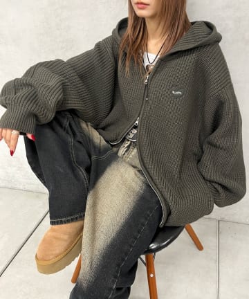 【SLOPPY/スロッピー】片畦ハートワッペンフルジップパーカー