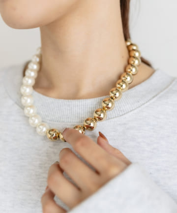 [Eau] big pearl necklace
