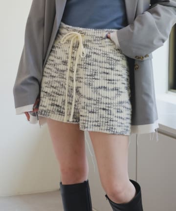 OUTLET(アウトレット) 【Kastane】メランジニットショートパンツ