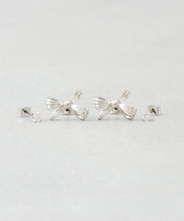 リボンピアス4個セット