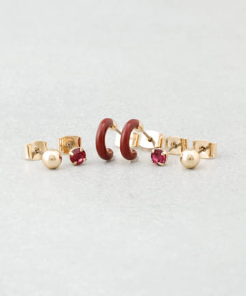メタルボールフープピアス6個セット