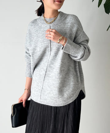 un dix cors(アンディコール) スフレヤーンラウンドヘムニット