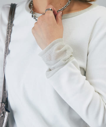 【WEB限定】ラメチュール切替テレコトップス