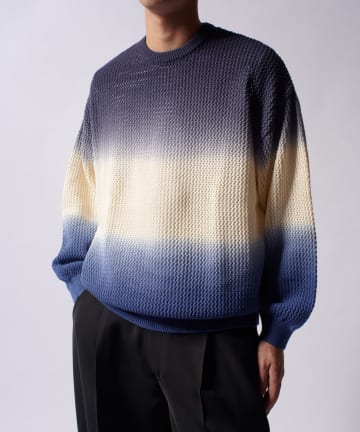 Lui's(ルイス) 3トーングラデーションメッシュニット