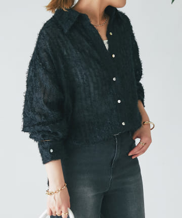 シアーフリンジシンプルシャツ