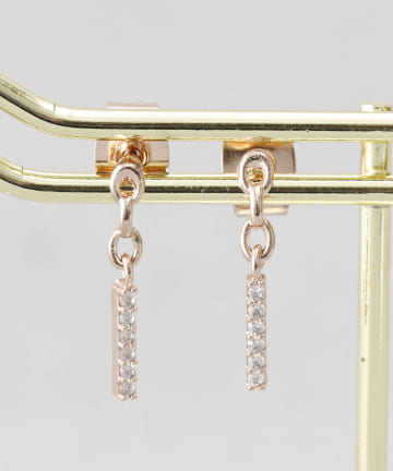 チェーンキュービックミニピアス