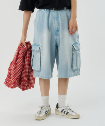 CIAOPANIC TYPY(チャオパニックティピー) 【UNISEX】ハーフカーゴデニムパンツ
