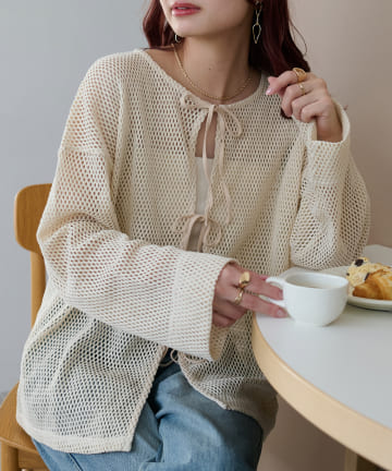 【WEB限定】2WAYメッシュビックカーデ