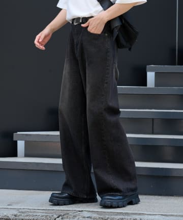 【UNISEX/3サイズ展開】ワイドストレートデニム