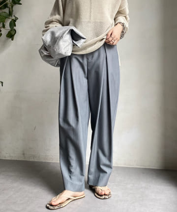 DOUDOU(ドゥドゥ) 【WEB限定】ライトツイルタックパンツ