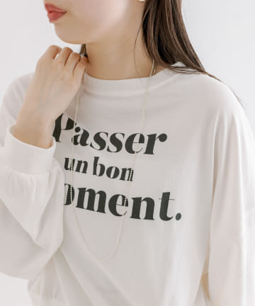 [mline]ロゴ切替ロングTシャツ